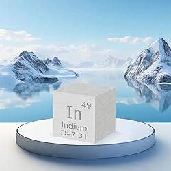Indium Element Cube 0.39" Density Metal Cube 10MM