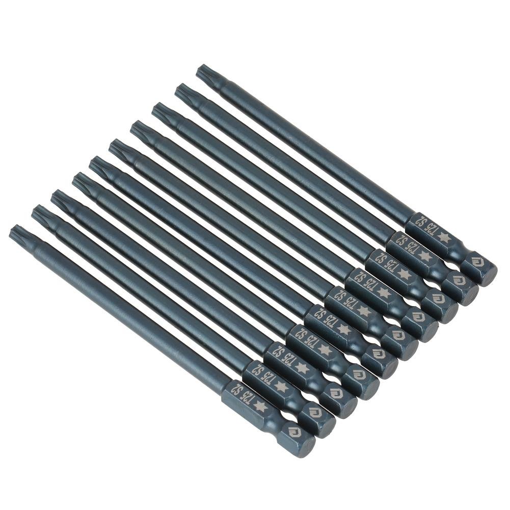 10 Pcs 100mm Long Torx Screwdriver Bits 1/4" Hex Shank T25 Magnetic Security Star Head Driver Set For Electronics Repair Tools