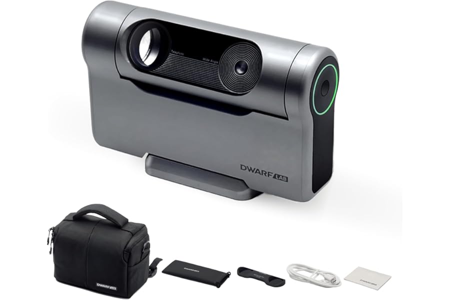 DWARFLAB Dwarf 3 Smart Telescope - Portable Astrophotography Camera, Capture Astronomy/Wildlife/Panorama, AZ/EQ Mode, Built-in Processing, 4K Auto-Tracking, Ultra-Light 3lb, Ideal for All Ages