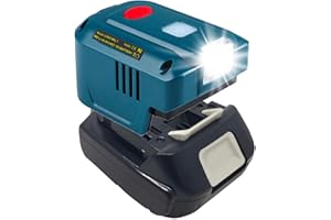 GMURA 150W Power Inverter Generator Fit for Makita 18V Lithium Battery, DC18V to AC110V 120V Portable Power Station for Phone Charger Adapter, with Dual USB & AC Outlet, 200LM LED Light