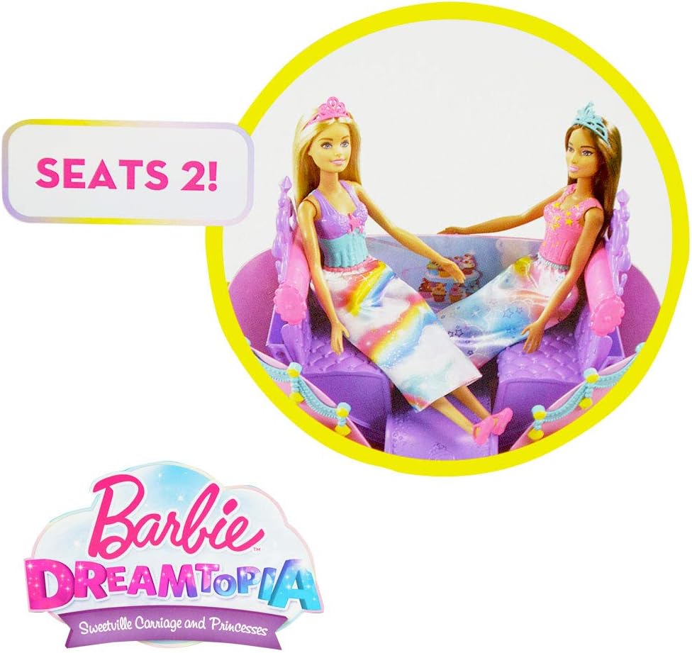 barbie dreamtopia sweetville carriage and princesses