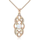 Sister Birthday Gifts from Sisters Brother | 925 Sterling Silver Birthstone Necklace | Chic Sisters Celtic Necklaces Jewelry for Women 14k / Rose G Plated Butterfly/Infinity Pendant for Sister Weddings, Come with Gift Box
