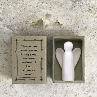 East of India Porcelain Angel Matchbox Those We Love Never Disappear