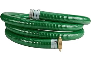 FIREHOSEDIRECT Suction Pump Water Hose with Pump Threads - Green Trash Pump Hose - 3" x 15'