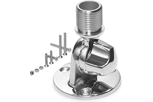 ZOMCHAIN Ratchet Rail Mount, Marine VHF Antenna Mounts,316 Stainless Steel Adjustable Base Mount for Boat