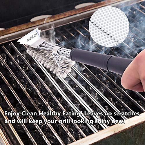 Aoocan Grill Brush and Scraper Bristle Free 18'' Stainless Steel BBQ