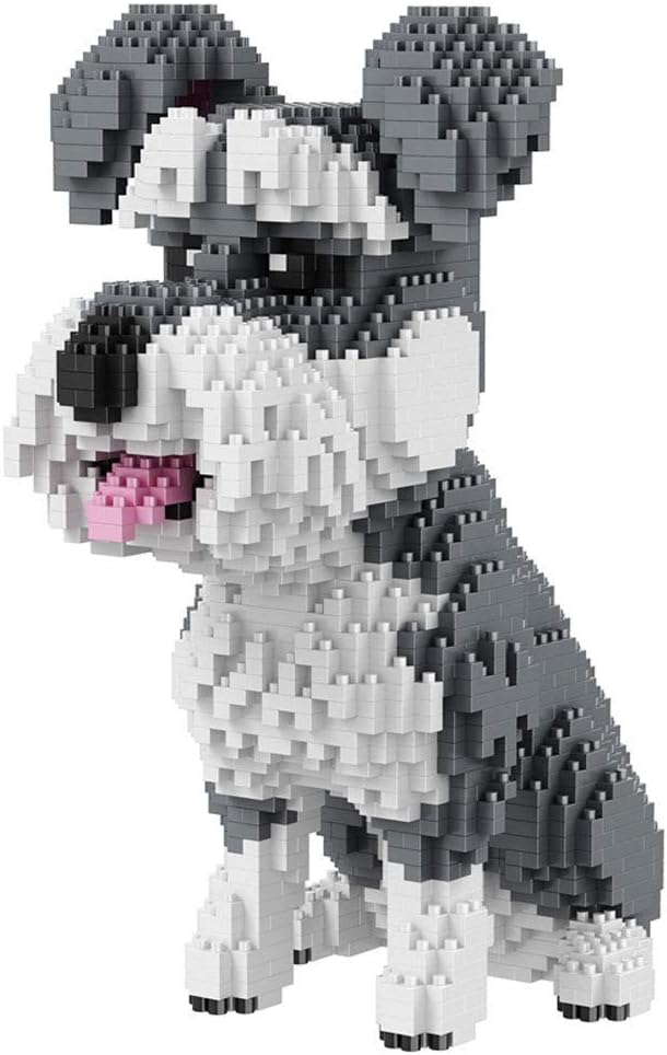 RSVT Diamond Blocks Cute Miniature Dog Plastic Construction Toy Big Size Schnauzer for Children Toys Lovely Gifts