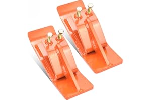 SUPERUNNER Tractor Bucket Protector(Upgraded Version), 2Pcs Ski Edge Protector, Turf Tamer Skid Protector with Grade8.8 Double Lock Nuts and Bolts, Heavy Duty Steel for Snow Removal Spreading Gravel,Orange