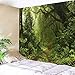 BJYHIYH Green Forest Tapestry Tree Landscape Large Tapestries Misty Nature Tapestry Wall Decor for Bedroom Living Room Dorm(90.6