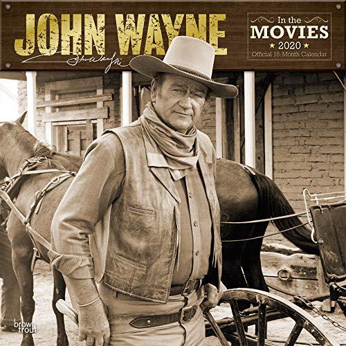 John Wayne in the Movies 2020 12 x 12 Inch Monthly Square Wall Calendar with Foil Stamped Cover, USA by 