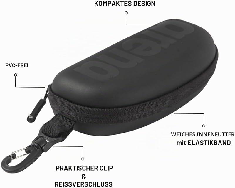 Goggle Case - Schwimmbrillen Etui, Farbe:schwarz