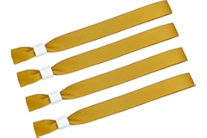 WRISTPHONBON 100 Pack Wrist Bands - Gold Wristbands for Events,Wristbands for Concerts Festival Admission Party 13.7” x 0.59”