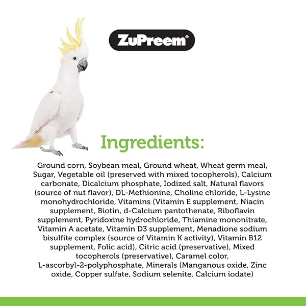 ZUPREEM VEGGIEBLEND BIRD FOOD, BIRD FEED PELLETS FOR PARROTS, CONURES, CAIQUES, AFRICAN GREYS, ECLECTUS & SMALL COCKATOOS, PARROT FOOD, CONURE DIET, MADE IN USA, (MEDIUM/LARGE, 3.25 LB)
