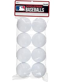 Franklin Sports Aero-Strike Plastic Baseballs - Pack of 8 (70-mm)
