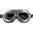 CRG Sports Motorcycle Goggle Aviator Pilot Style Cruiser Scooter Motocross Goggles for Man, Woman, Adult
