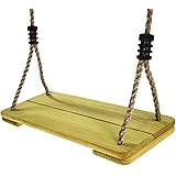 HappyPie Nostalgic Children to Adult Wooden Hanging Swings Seat with 78'' Height Adjustable Pp Rope Per Side (2pc' hardwood)