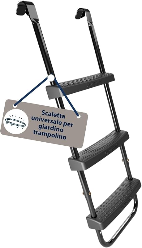 Scaletta Universale - scaletta per Trampolino Antiscivolo con scalini Larghi - scaletta di Sicurezza Regolabile per Il Trampolino - Scala di Alta qualità e Resistente ai Raggi UV — foto 1 di 6