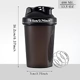 DDSHUN Shaker Bottle 400 ml Protein Powder Mixer with Mixball Black view 2