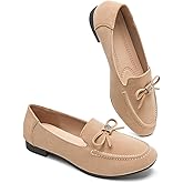 BABUDOG Womens Faux Suede Loafers,Black Flats Shoes for Women,Slip on Ballet Flats Casual Shoes