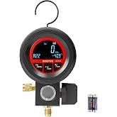 ROGVOC Digital Single Gauge for HVAC, Vacuum and Pressure Test Tool | Compatible with R410A R32 R134A R1234yf, LCD Display, for AC Charging and Leak Detection