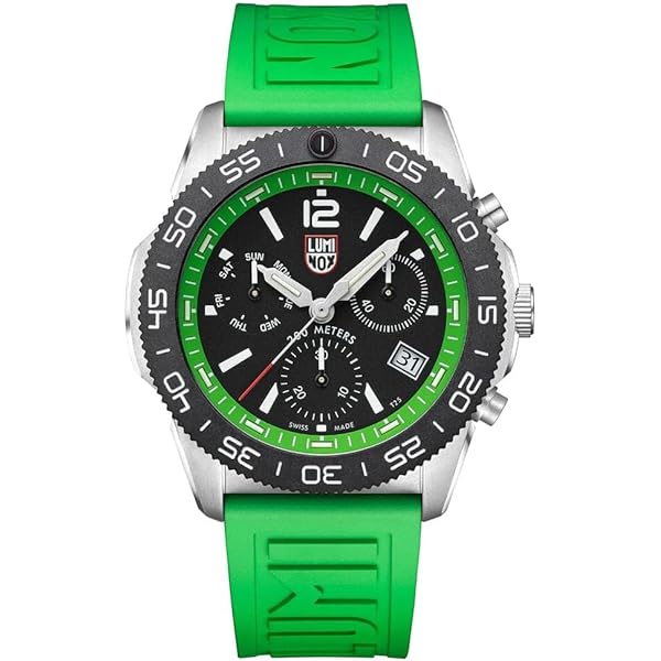 Luminox Swiss Quartz 腕時計 200m防水 LUMINOX Swiss Quartz 時計 ブラック/グリーン 200m防水 Amazon