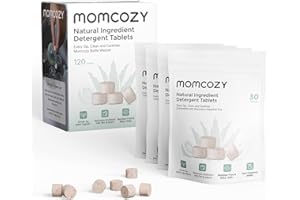 Momcozy Natural Washing Block for Baby Bottle Washer, Powerful Plant-Based Formula, Safe & Residue-Free, 120 Tablets