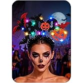 Catery Halloween Headbands Light Up Boo Pumpkin Headbands Bats Halloween Accessories for Women