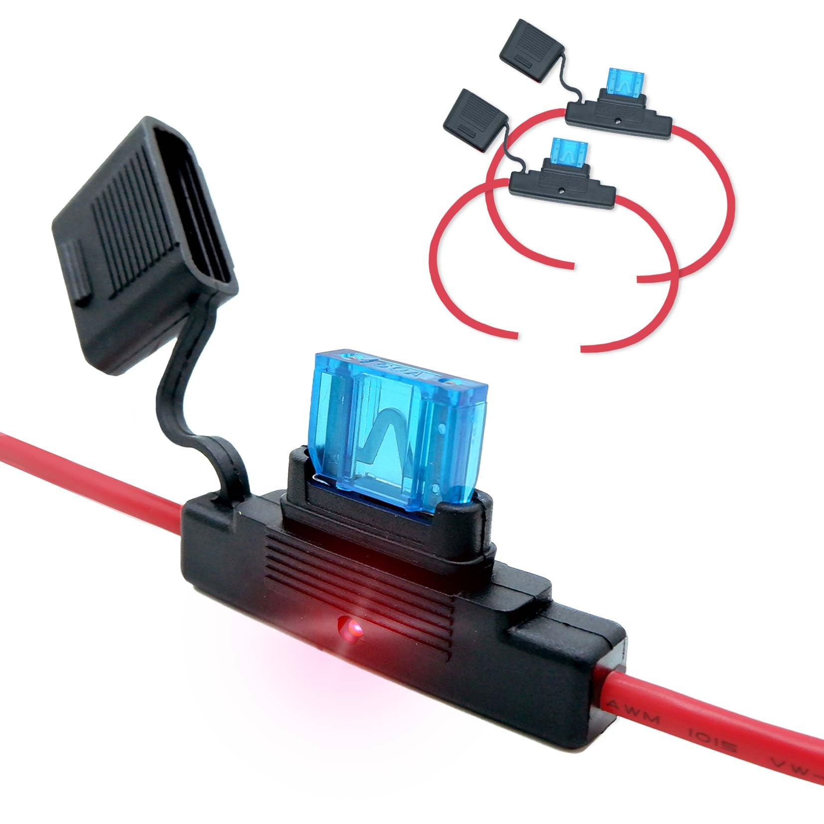 Waterproof in-line Maxi LED Fuse Holder,12 AWG for