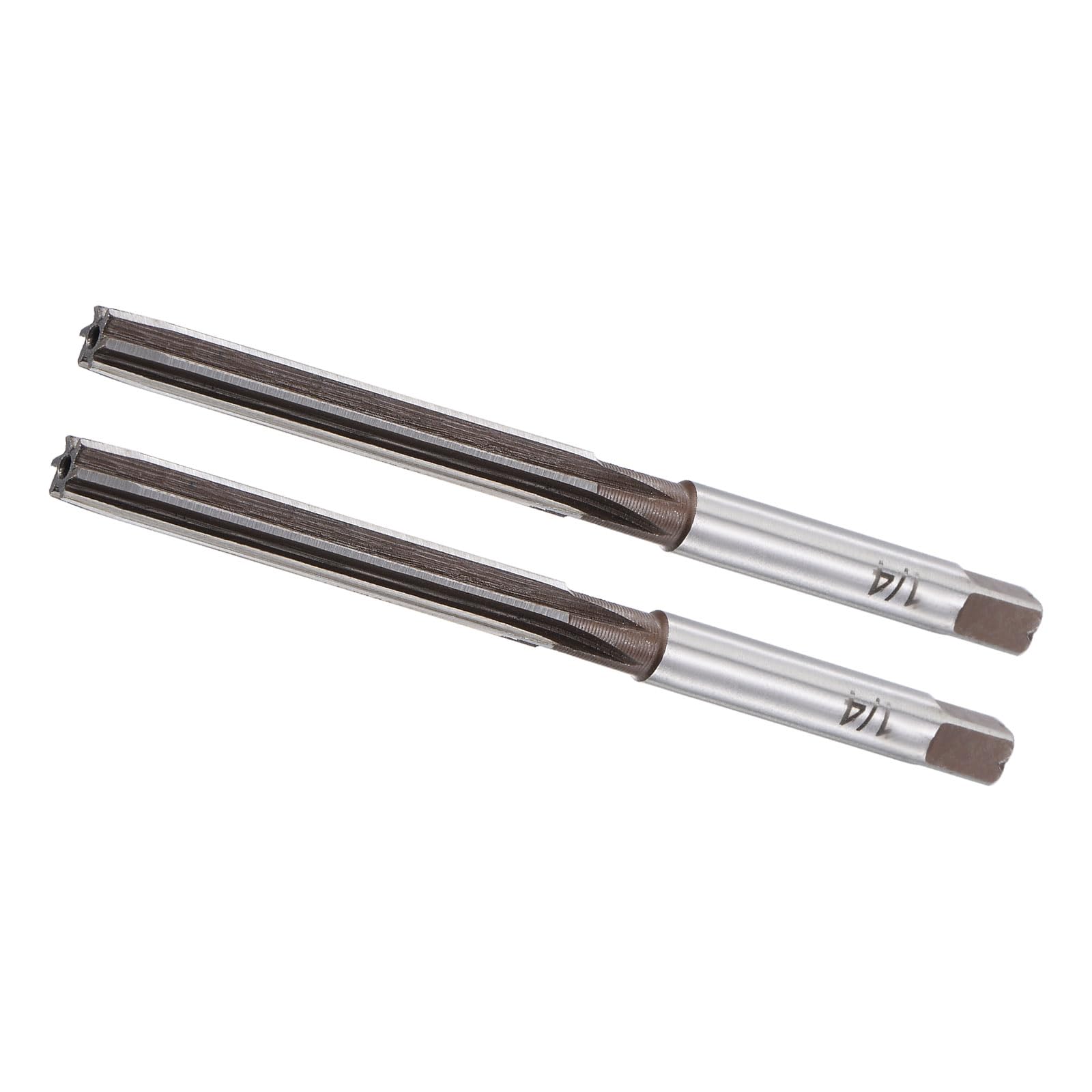 CoCud Hand Reamer, 1/4" Cutting Diameter 6 Flutes, Steel Cutter Tool - (Applications: for Aluminum Copper Plastic), 2-Pieces