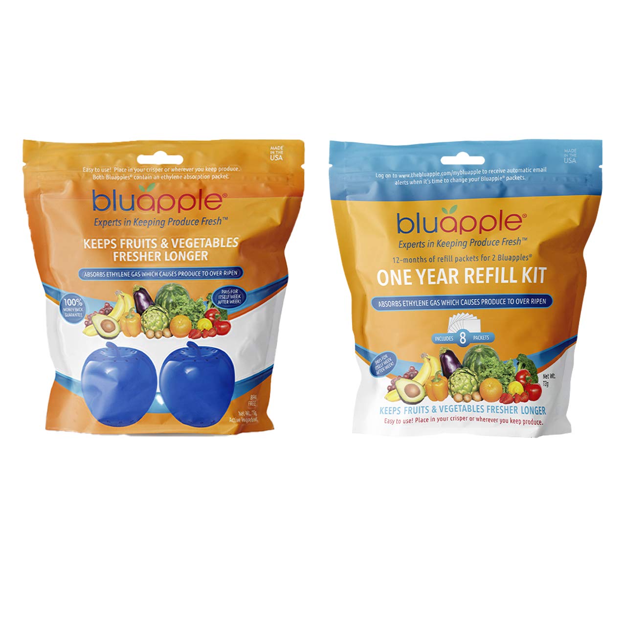 Bluapple Blue Produce Freshness Balls Fresh Extender + OneYear Refill