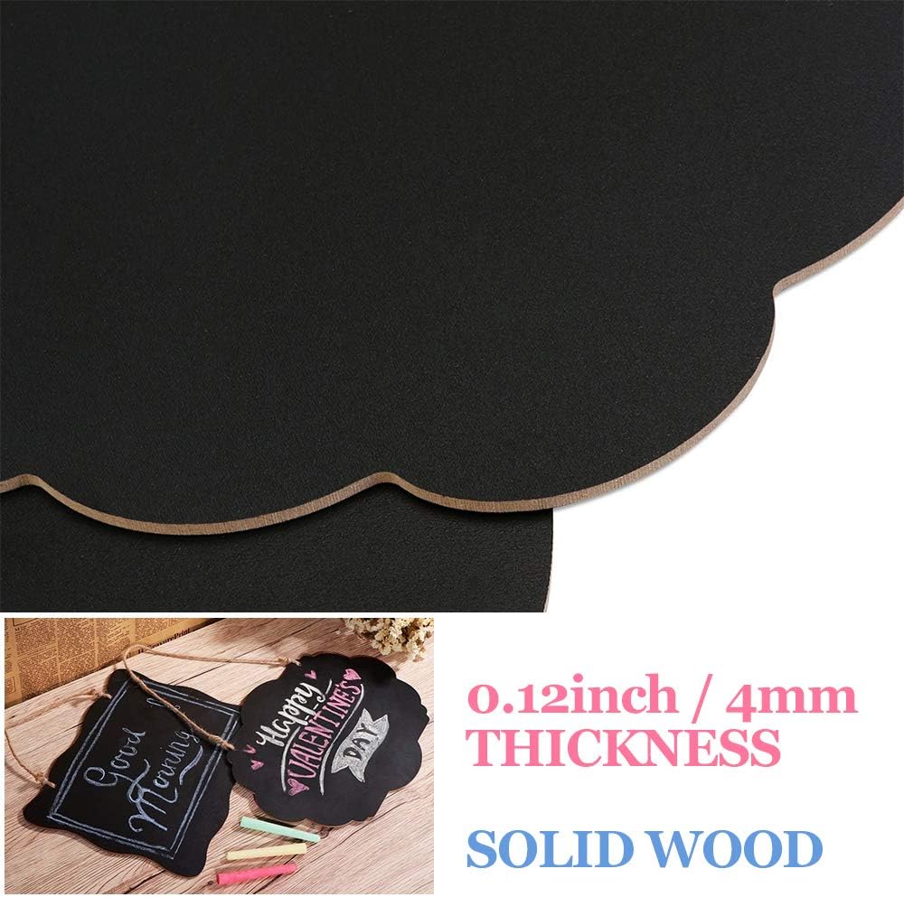 VSADEY 4 Pack Chalkboard Sign Hanging, Double-Sided Erasable Message Board, Small Hanging Liquid Chalkboard Signs with Hanging String for Wedding, Bar, Cafe, Restaurant : Office Products