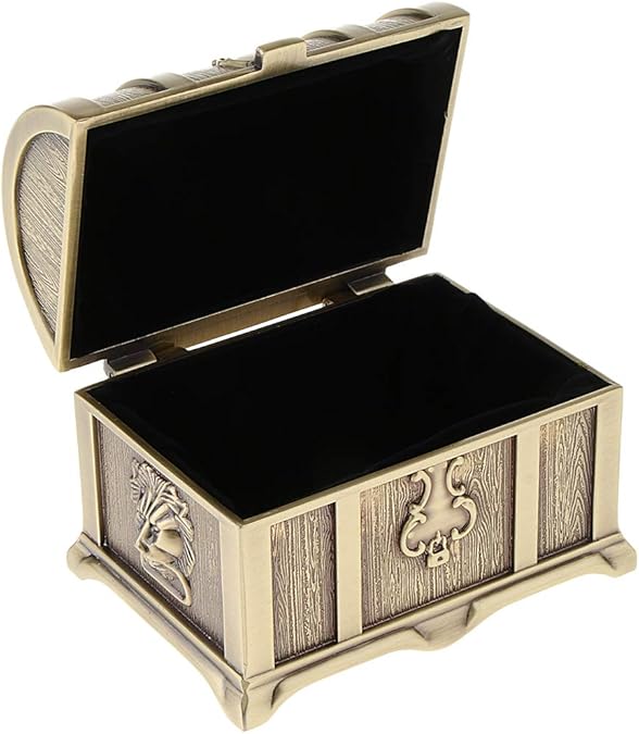 F Fityle Antique Metal Small Jewelry Storage Treasure Chest Box Case 10