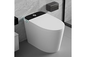 WinZo Elongated Smart Toilet with Bidet Seat, Auto Open & Close, Off Seat Auto Flush, Heated Seat, Warm Water and Dryer, Nigh