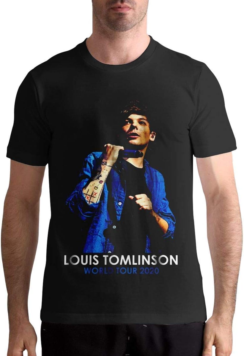 14Plqkmkgys Louis Tomlinson Shirt Men's Classic O Neck Short Sleeve T Shirt Cotton Tee