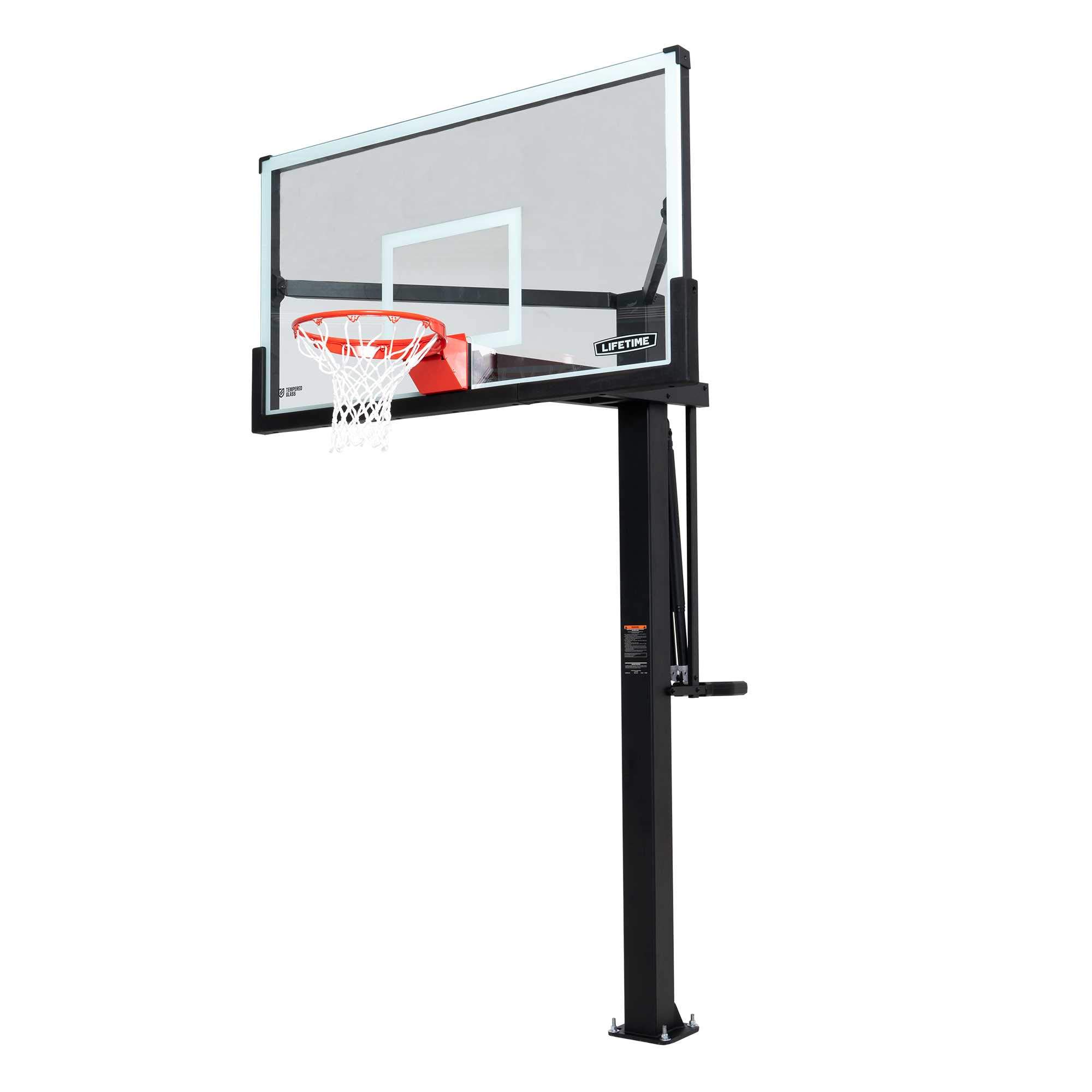 Photo 1 of Lifetime 72" Mammoth Deluxe In-Ground Basketball Hoop, Mammoth Lift Adjustable Height, Tempered Glass Backboard Bolt Down System