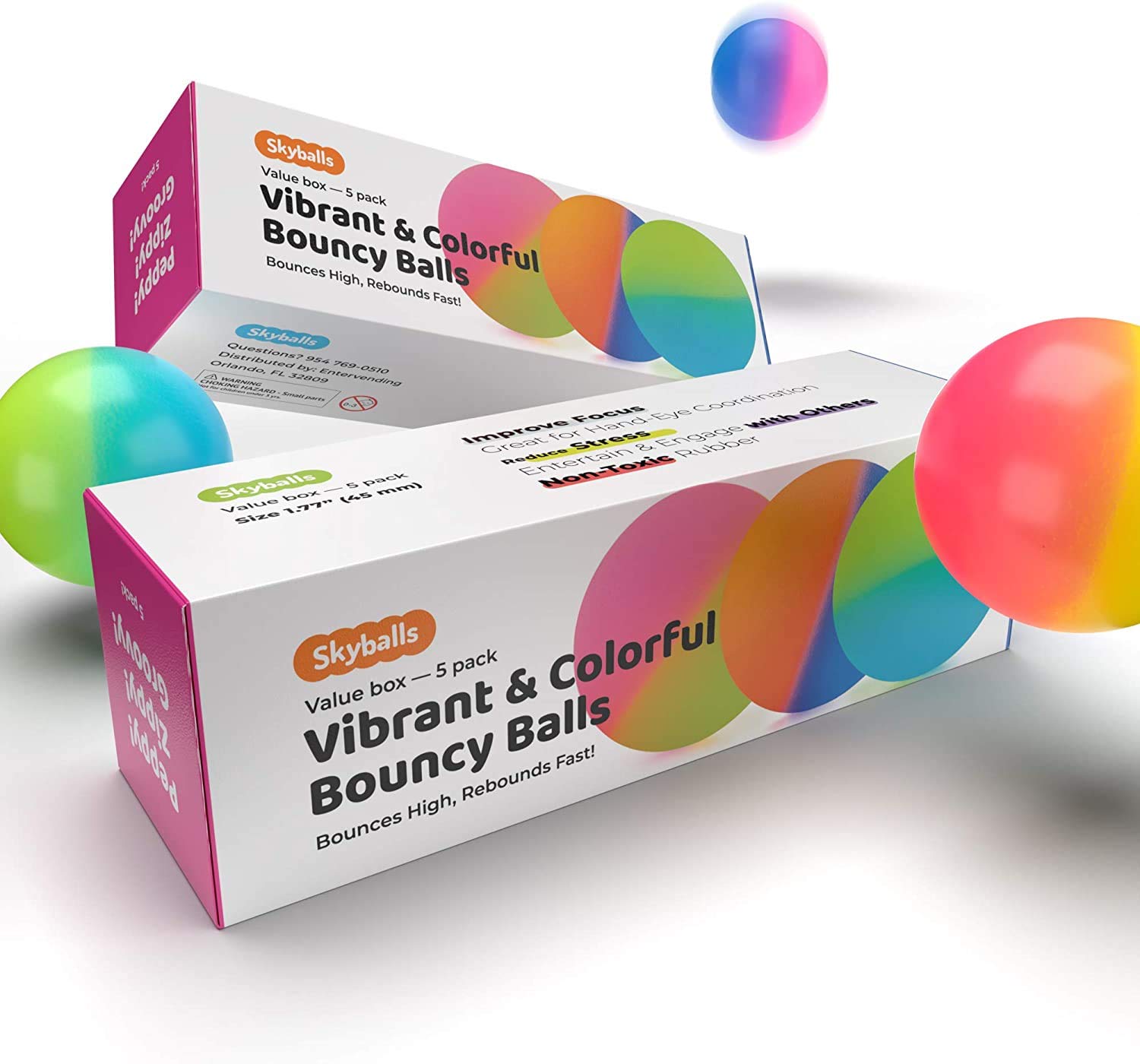 Entervending Bouncy Balls in The Gift Box - 45mm Bouncy Balls Variation