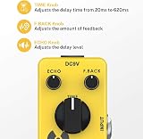 Donner Yellow Fall Delay Guitar Pedal Analog True Bypass 620ms Mini view 3