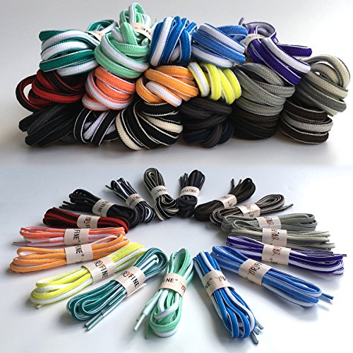 YJRVFINE 1 Pair 45.28" Oval Shoelaces for Athletic Shoes Sneakers Shoe Laces Canvas Shoe Strings(Black Red)