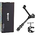 WANBY 11 Inch Articulating Friction Magic Arm & Large Adjustable Super Clamp Pliers Clip with 1/4" and 3/8" Thread for DSLR Camera Rig, LCD Monitor, LED Flash Lights (Arm & Clamp)
