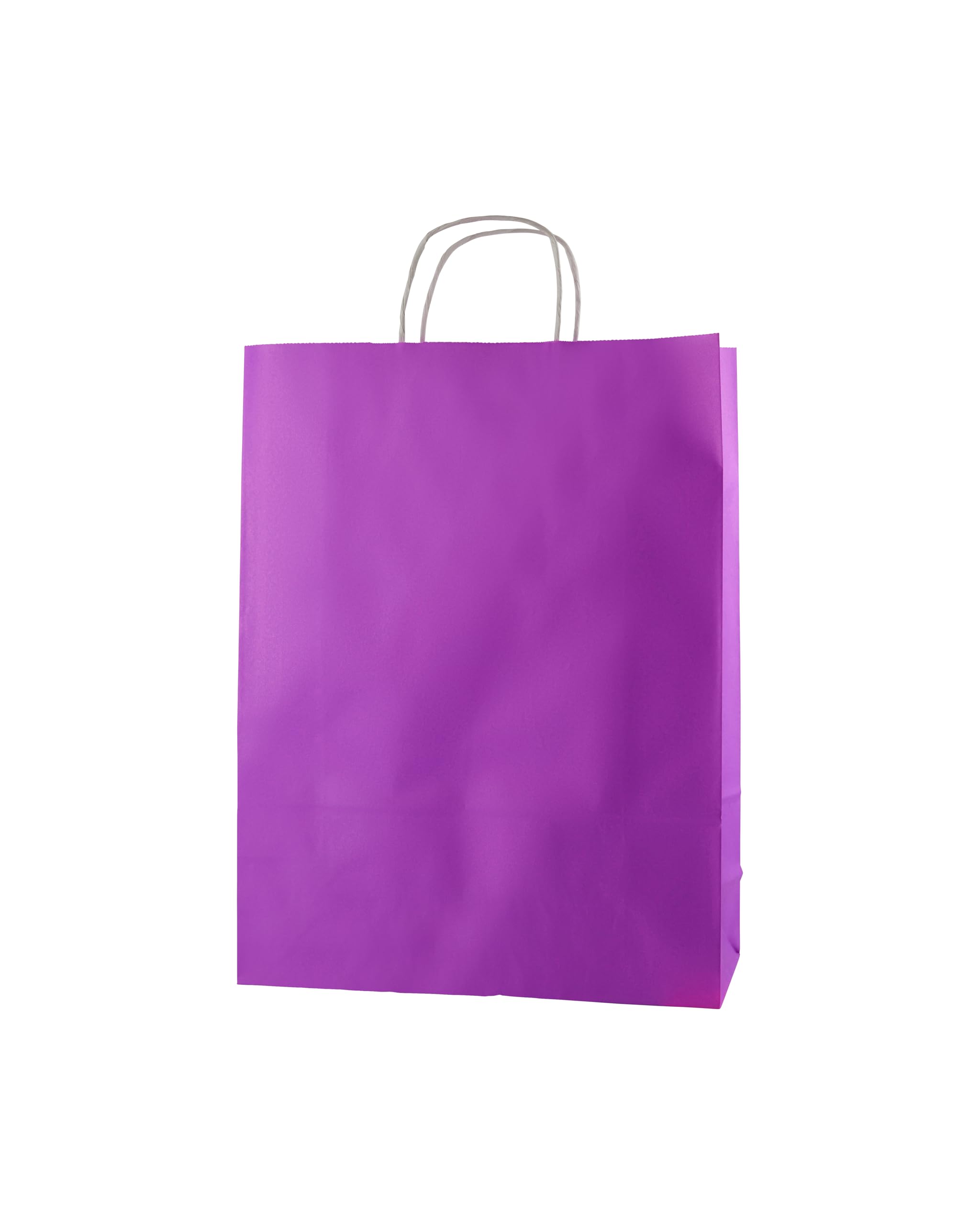 Thepaperbagstore 30 Purple Large Paper Bags With Handles - 32x12x41cm - Colourful Paper Gift Bags for Adults and Kids - for Shopping, Party, Retail, Birthdays and Weddings