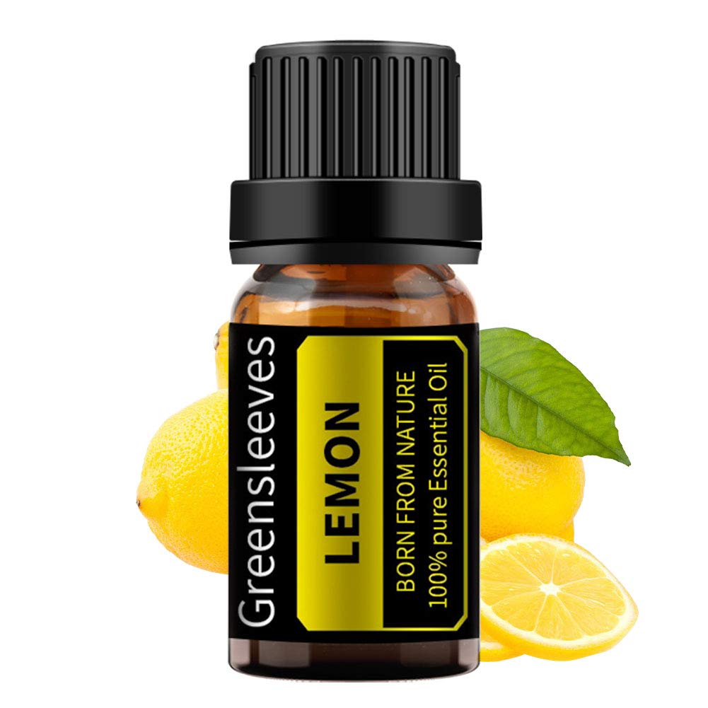 GREENSLEEVES Lemon Essential Oil 10ml, 100% Pure Organic Aromatherapy Diffuser Oils
