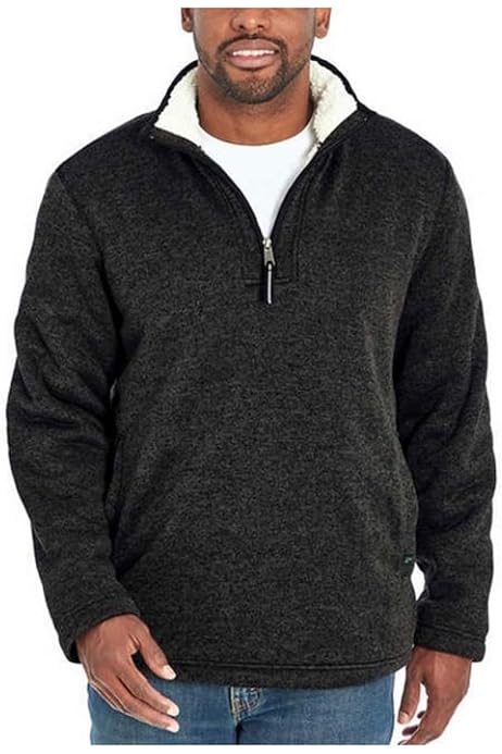 Sherpa Lined 1/4 Zip Pullover (Grey 