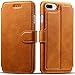 iPhone 8 Plus Case, iPhone 7 Plus Case, Pasonomi iPhone 7/8 Plus Leather Wallet Case - [Slim Fit] Vintage Flip Case Cover with Stand Function & Credit Card Slots for iPhone 8/7 Plus 5.5 (Light Brown)