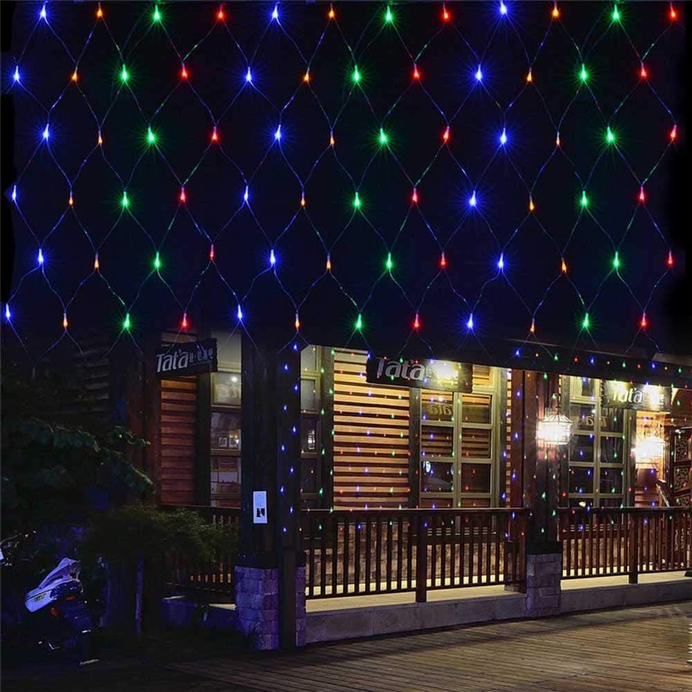Photo 1 of 2 PACK Battery Net Lights - Outdoor Waterproof Garden Light, 200 LED Tree String Light with 8 Modes, Mesh Curtain Lights for Garden Patio Yard Christmas Party Tree and Holiday Decor( Multi Color)