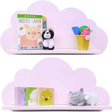 grey nursery shelves