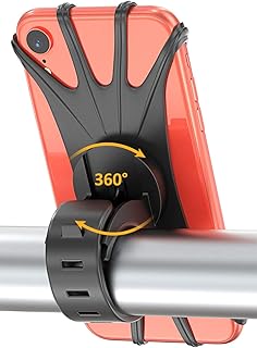 Bovon Handyhalterung Fahrrad für iPhone XS/X/8/7 Plus/6/6s Plus, Samsung Galaxy &amp; Allen 4,0-6,0 Zoll Telefone, Universal Silikon Verstellbarer Handyhalter für Fahrrad Motorrad, 360° Rotation