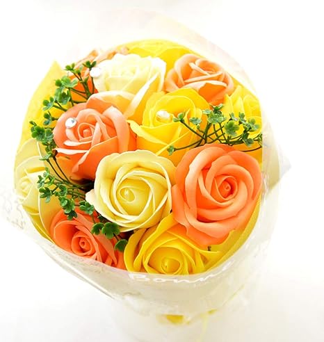 Amazon フレグランス ソープフラワー ギフト ソープローズ ブーケ 花束 シャボンフラワー ソープ フラワー プレゼント 石鹸 花 バラ 香る グレイス イエロー 花束 オンライン通販