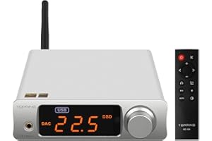 KGUSS Topping DX3pro+ LDAC Headphone Amplifier - ES9038Q2M XU208 NFCA Bluetooth5.0 Audio Decoder USB/Opt/Coax DAC AMP Pre Amplifier with Remote Control (Sliver)