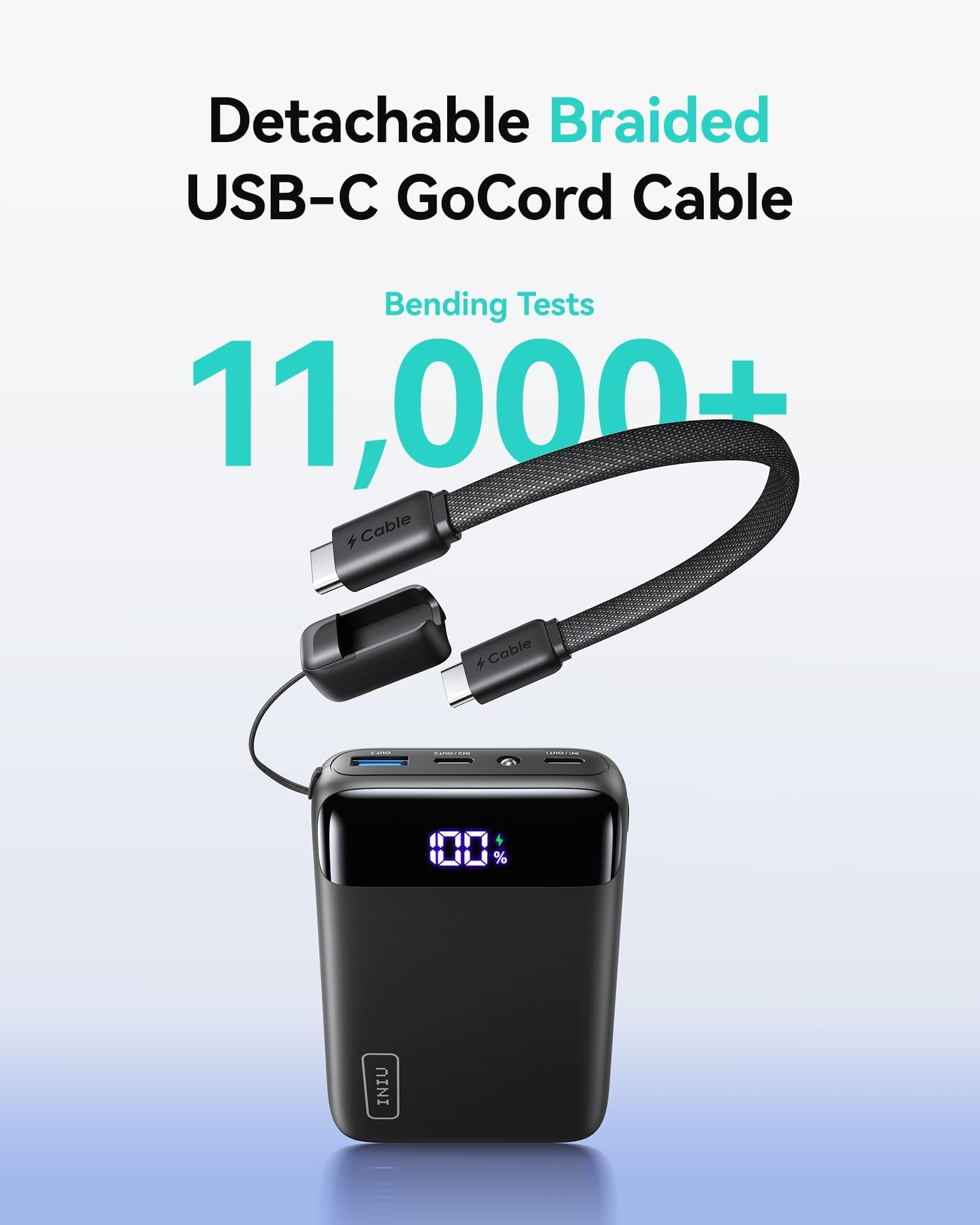 INIU Portable Charger, Smallest 22.5W 20000mAh USB C in & Out Power Bank Fast Charging, PD 3.0+QC 4.0 LED Display Phone Battery Pack Compatible with iPhone 17 16 15 14 Pro Samsung S24 Google iPad etc