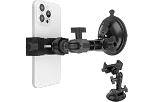 Mippko Mirror Shower Phone Holder,Suction Cup Phone Stand for Bathroom/Tile/Wall/Mirror/Glass/Wooden/Metal,360 Adjustable Mount for TikTok, Instagram, YouTube Vlog Video Recording